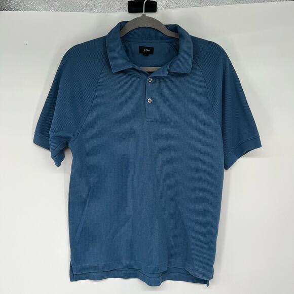 J. Crew Tops - J Crew Polo Shirt Womens Sze S Blue Textured Knit Short Sleeve Classic Collared